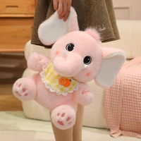Schattig zittend olifant knuffeldier met fruit-slab, pluizig, grote oren, baby olifant knuffel voor kinderen, verjaardag, feestdag cadeau