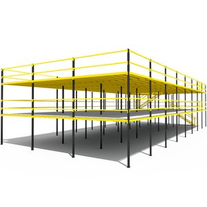 Piattaforma Soppalco Industriale in Acciaio con Protezione Anticorrosione, Scaffalatura Metallica per Magazzino, Scaffale per Stoccaggio, Soppalco Illuminato - Product Image 3