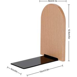 Sujetalibros de madera decorativos florales azules y blancos 5x3.1 en 1 par para habitación, hogar, oficina, revistas, libros, DVD - Product Image 1