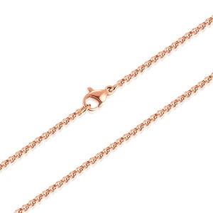 Collana a Catena Rolo in Acciaio Inossidabile all'Ingrosso per Uomo e Donna, Catene con Maglie Rotonde in Oro, Argento e Oro Rosa, 16-36 Pollici - Product Image 3