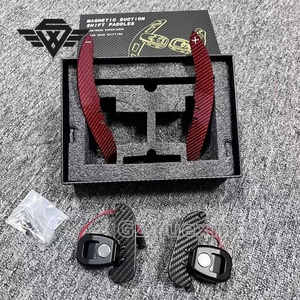 Levier de vitesses magnétique en fibre de carbone rouge adapté aux Mercedes Benz AMG W205 GT63 C43 C63 E53 E63 A45 GLC43 Intérieur automobile - Product Image 6