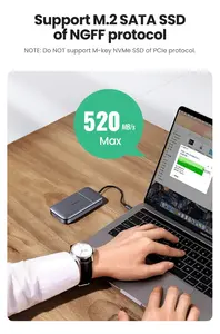 UGREEN USB C концентратор Type-C 3,1 на <span class=keywords><strong>M</strong></span>.2 B-Key HDTV 4K 60Hz 10 Гбит/с <span class=keywords><strong>M</strong></span>.2 SSD чехол USB C концентратор сплиттер - Product Image 4