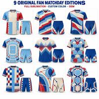 FAN MATCHDAY Maßgeschneiderte Fußballuniform OEM ODM Sublimations-Fußballtrikot-Set Geringe Mindestbestellmenge 100% Polyester Schnelltrocknend