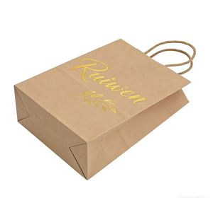 Custom Kraft Paper <b>Bag</b> Thank You Grown Logo Packaging for Small Business for Gifts Shoes Socks Carton <b>Packed</b> - Product Image 4