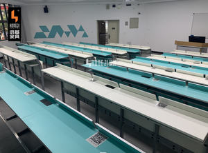 günstige Hörsaal-Schulmöbel mit Schublade Schreibtisch und Stuhl Preise hölzerner Lehrsessel Studentenstühle für das Klassenzimmer - Product Image 2