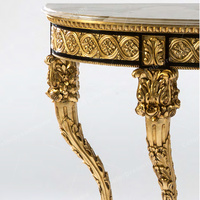 Table console classique européenne traditionnelle en bois massif sculpté Meubles de salon de luxe pour la maison