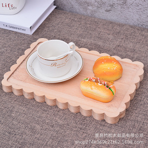 Plateau rectangulaire en bois pour le thé de l'après-midi, le café, les plateaux décoratifs - Product Image 3