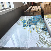 Panneau mural brillant UV en PVC imitation marbre pour décoration intérieure