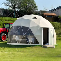 Extérieur étanche 8m 6m Euro Luxury Glamping Family Dome House Tentes pour 2-5 personnes