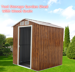 Rangement d'outils galvanisé facile à assembler <span class=keywords><strong>Abri</strong></span> <span class=keywords><strong>de</strong></span> <span class=keywords><strong>jardin</strong></span> Grain <span class=keywords><strong>de</strong></span> bois Pression Nature <span class=keywords><strong>Porte</strong></span> <span class=keywords><strong>coulissante</strong></span> Toit pour rangement extérieur - Product Image 4