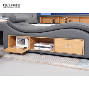 Base de Cama Doble Queen Size con Almacenamiento, Cama <span class=keywords><strong>King</strong></span> Size Moderna Multifuncional de Lujo con Masaje Inteligente - Product Image 6