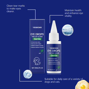 Gouttes oculaires vétérinaires pour animaux de compagnie à la menthe naturelle, glycérine et hyaluronate de sodium 30 ml pour chiens et chats – Élimination des taches lacrymales - Product Image 3