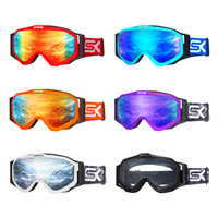 Masque de ski anti-buée, lunettes de moto, lunettes de snowboard d'hiver, lunettes de ski pour sports de plein air, masque de ski coupe-vent, montures flexibles