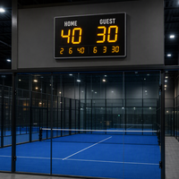 Tableau de score sportif mural, tableau de score électronique de padel, tableau de score LED à 7 segments ambré pour tournoi de club en plein air