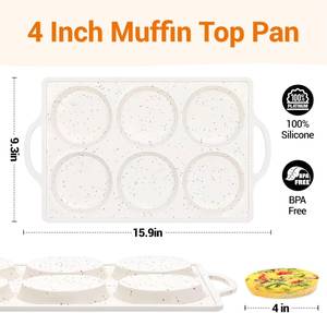 Moule à muffins géants en silicone américain, 6 cavités, antiadhésif, sans BPA, avec cadre métallique renforcé, certifié LFGB, de la marque MUYULINS Factory - Product Image 6