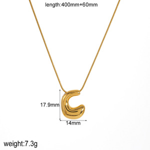 Collar de Acero Inoxidable con Letra, Colgante Chapado en Oro de 18K, Joyería de Moda con Alfabeto, Accesorio de Regalo - Product Image 5