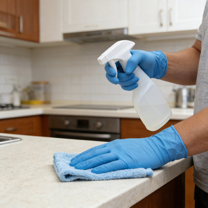 Guanti in Nitrile Monouso Impermeabili Blu e Neri Micro-Touch per Pulizie Domestiche, Riparazioni <span class=keywords><strong>Auto</strong></span> e Lavori in Garage - Product Image 1