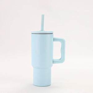 Car H4.0 <b>Handle</b> Travel <b>Tumbler</b> <b>40oz</b> Double Wall Vacuum Mug Lid Straw Anti-Slip OEM Custom Logo - Product Image 3