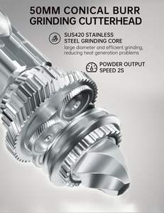 CAFELFFE <span class=keywords><strong>Molinillo</strong></span> <span class=keywords><strong>de</strong></span> <span class=keywords><strong>Café</strong></span> Eléctrico con Contenedor y Filtro, 48 Niveles <span class=keywords><strong>de</strong></span> Molienda Ajustables, Función Antiestática, Plástico y Metal - Product Image 5