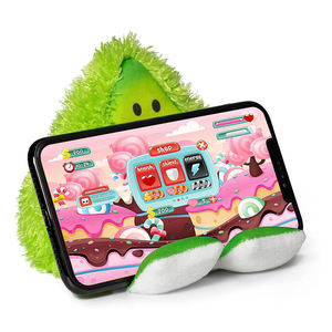 V043 yeni tasarım sevimli yumuşak dolması hayvanlar 2 in 1 evrensel cep telefon tutucu standı peluş oyuncak telefon tutucu ekran temizleyici - Product Image 2