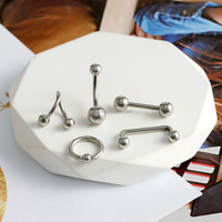 Bijoux de piercing corporel de base en acier inoxydable Boucle d'oreille de nez Boule circulaire droite Barbell