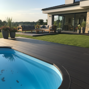 Profilo Moderno in WPC Spessore 18mm per Decking e Pavimentazioni da Esterno Materiale Teak e Rovere Impermeabile e Antiscivolo Legno Composito - Product Image 3
