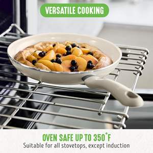 Nouvelle conception, batterie de cuisine légère en aluminium pressé, 8 pièces, revêtement céramique antiadhésif, poêle à sauter, casserole, poêle à frire, compatible lave-vaisselle - Product Image 5