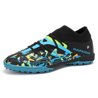 Chaussures de football montantes pour hommes à col chaussette, crampons FG AG TF, tige synthétique respirante, pour entraînement sur gazon