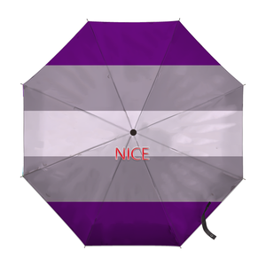 Paraguas Plegable con Diseño Personalizado de la Bandera Grisexual, Colores del Arcoíris Gay, Ideal para Carnavales Nocturnos y Estancias Cortas en Resorts - Product Image 1