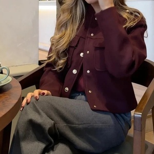 Best-seller de la mode féminine : Veste courte rétro à col montant et double boutonnage - Product Image 5