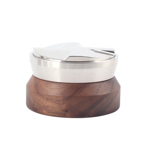 Classic Solid Wood Handle Espresso Distribution Tool Stainless Steel Coffee Leveler - Product Image 4