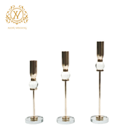 Bougeoir minimaliste en cristal naturel créatif à tête unique ensemble de chandeliers en cristal argent et or pour table à manger de mariage à la maison