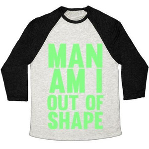 Maglietta da baseball unisex Tri-Blend Man Am I Out of Shape - Product Image 2