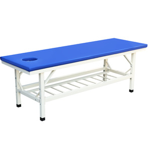 Xinmiao Massage <b>Bed</b> Four-Legged Iron Frame Blue <b>Pad</b> With Cup Holder For Therapy And Examination - Product Image 1