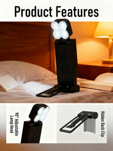 <span class=keywords><strong>Lampe</strong></span> <span class=keywords><strong>de</strong></span> <span class=keywords><strong>lecture</strong></span> LED mini portable rechargeable USB-C, lumineuse et réglable, avec pince pliable pour la protection des yeux des enfants - Product Image 5