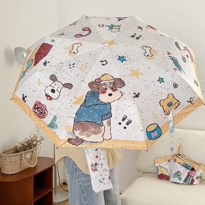 <span class=keywords><strong>Parapluie</strong></span> pliant automatique OEM personnalisé avec <span class=keywords><strong>motif</strong></span> <span class=keywords><strong>chien</strong></span>, imprimé soleil, mignon dessin animé, pour voyage, vente en gros - Product Image 1