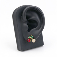 Boucles d'oreilles pendantes tendance plaquées or 18 carats, inspirées des fruits (cerise, fraise), en laiton, perles et zircon, bijoux pour femmes pour les soirées