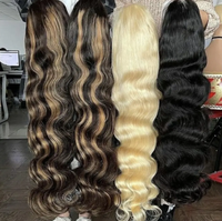 Perruques en cheveux vietnamiens bruts, Remy, ondulées, 13x4 pour Lace Front sans colle, 18 pouces, brun clair, originales, de luxe, noires