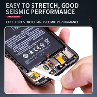 Ruban adhésif extensible blanc et noir de 0,15 mm, bandes adhésives faciles à décoller pour la fixation des batteries et le montage des composants électroniques