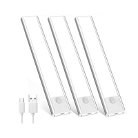 Luminaire de placard en aluminium rechargeable par batterie sans fil, détecteur de mouvement magnétique automatique pour la cuisine