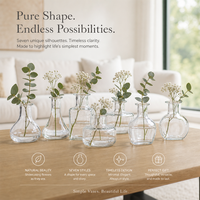 Ensemble de 8 vases en verre transparent de qualité supérieure, sans plomb, mini vases en cristal de luxe pour la décoration de la maison et les mariages