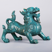 Décor à la maison métal artisanat licorne animal sculpture cuivre laiton chinois dragon Feng Shui Pixiu statue
