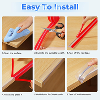 Protections d'angle transparentes en PVC souple, épaisses, avec adhésif renforcé, pour les bords vifs des tables, en vrac