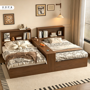 Lit enfant moderne en pin, taille standard, écologique, gain de place, avec armoire de chevet, personnalisable - Product Image 3