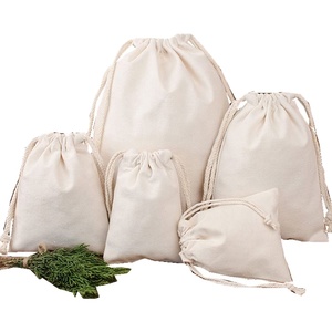 Promotional Reusable Canvas Cosmetic Fabric Muslin Drawstring Dust Packaging Bag Luxury Cotton <b>Storage</b> Gift Bags With Logo - Product Image 1