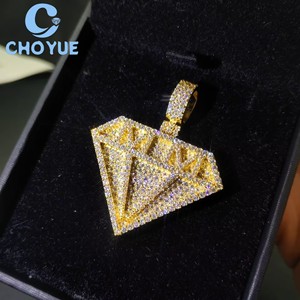 Nuevo Collar con Colgante de Plata 925 con Incrustaciones de Diamantes en Forma de Diamante, Moissanita VVS para Hombre, Estilo Hip Hop, Pasa la Prueba del Diamante con Certificado GRA - Product Image 6