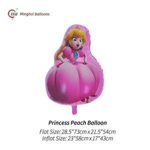 Ballon en feuille de Mylar à l'effigie de la Princesse Peach, thème <span class=keywords><strong>Super</strong></span> <span class=keywords><strong>Mario</strong></span>, décoration de fête d'anniversaire pour filles - Product Image 4