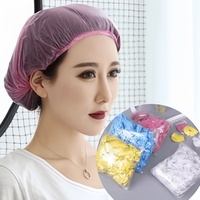 Bonnet de douche jetable noir transparent et imperméable pour hôtel, grande taille, biodégradable et écologique