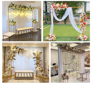 Nouvelle décoration de fond de scène, porte en fer, <span class=keywords><strong>arche</strong></span> dorée, support à fleurs, cadre télescopique pour mariage, <span class=keywords><strong>arche</strong></span> de mariage - Product Image 2