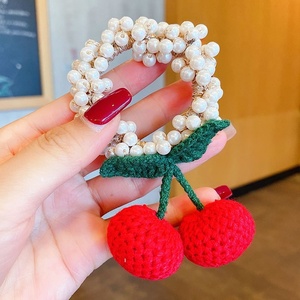 กิ๊บติดผมและยางรัดผมโครเชต์รูปเชอร์รี่หวานๆ ทำมือ น่ารัก ทันสมัย เหมาะสำหรับเด็ก เป็นของขวัญ - Product Image 5